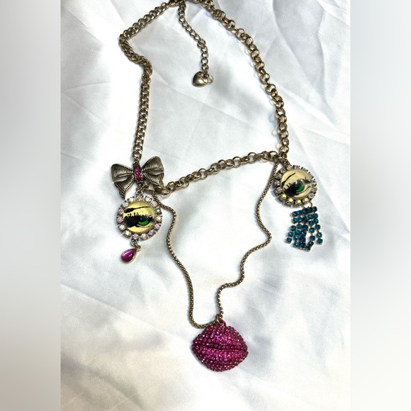 💋👁️BETSEY JOHNSON RARE VINTAGE“THE EYES HAVE IT” STATEMENT PIECE NECKLACE 💋👁️ - Picture 11 of 13